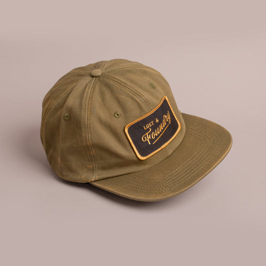 District Patch Hat - Distressed Olive Unstructured Camper