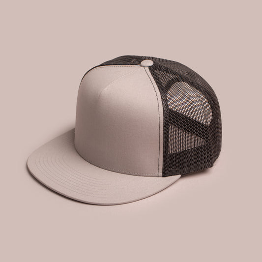 Blank Hat - YP High Profile Trucker - Gray and Black