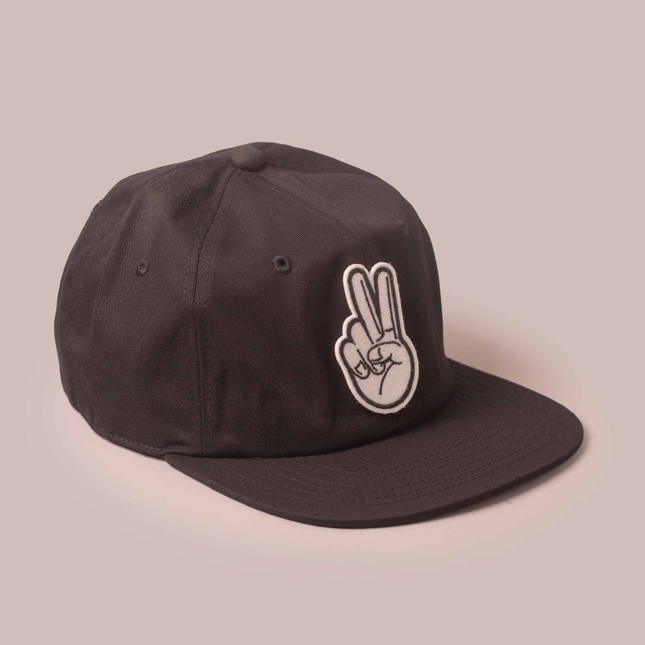 Vintage Fingers Black Unstructured Cap