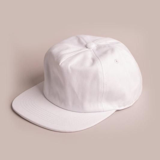 Blank Hat - Nissi 5 Panel Camper Cap - White