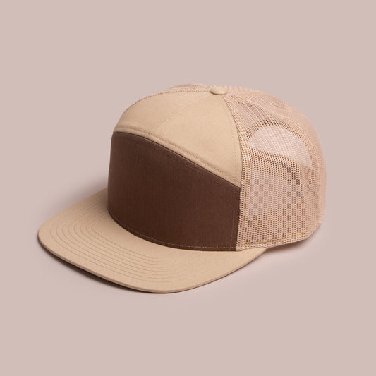 Blank Hat - Richardson 7 Panel Trucker - Brown