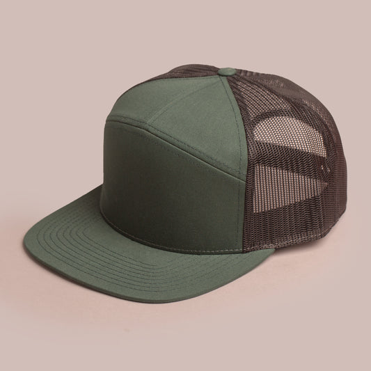 Blank Hat - Richardson 7 Panel Trucker - Green