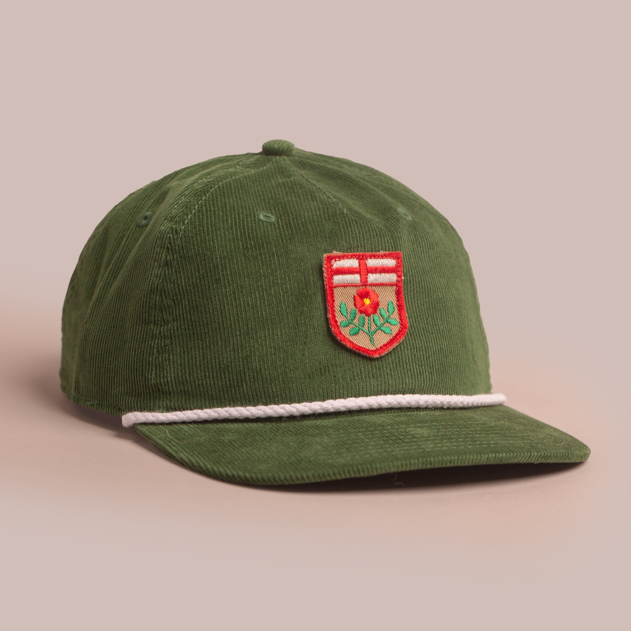 Canada Poppy Crest Corduroy Rope Cap