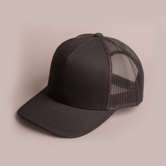 Blank Hat - YP 5-Panel Trucker - Black